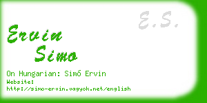 ervin simo business card